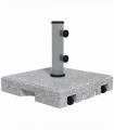 Outsunny 28kg Heavy Duty Granite Parasol Base with Wheels, Retractable Handle