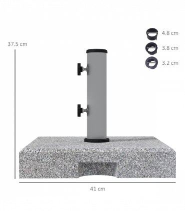Outsunny 28kg Heavy Duty Granite Parasol Base with Wheels, Retractable Handle