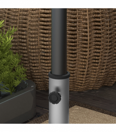 Outsunny 28kg Heavy Duty Granite Parasol Base with Wheels, Retractable Handle