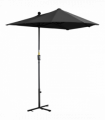 Outsunny 2m Half Garden Parasol Market Umbrella w/ Crank Handle, Base Black