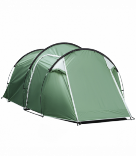 Outsunny 3 Man Camping Tent with Porch and Weather-Resistant Rainfly, Green