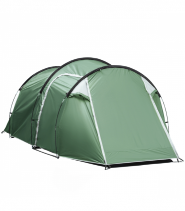 Outsunny 3 Man Camping Tent with Porch and Weather-Resistant Rainfly, Green