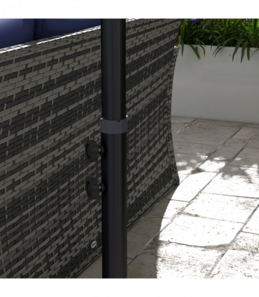 Outsunny 3 m Cantilever Parasol with Cross Base, Crank Handle, 6 Ribs, Black