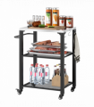 Outsunny 3-Shelf Outdoor Grill Cart, Outdoor Kitchen w/ Stainless Steel Top