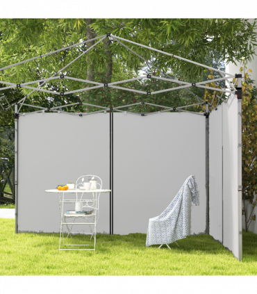Outsunny 3x3(m) or 3x6m Pop Up Gazebo Side Panels with Zipped Doors, Grey