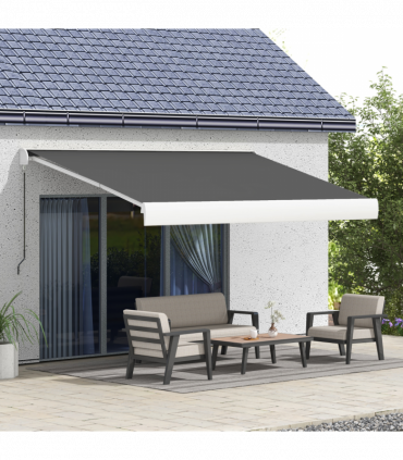 Outsunny 4 x 3(m) Electric Retractable Awning Sun Canopies for Door Window