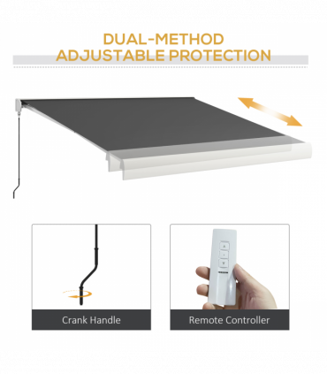 Outsunny 4 x 3(m) Electric Retractable Awning Sun Canopies for Door Window