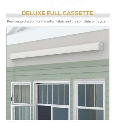 Outsunny 4 x 3(m) Electric Retractable Awning Sun Canopies for Door Window