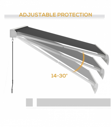 Outsunny 4 x 3(m) Electric Retractable Awning Sun Canopies for Door Window
