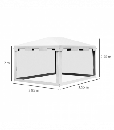 Outsunny 4 x 3m Party Tent Waterproof Garden Gazebo Canopy Wedding Cover Shade