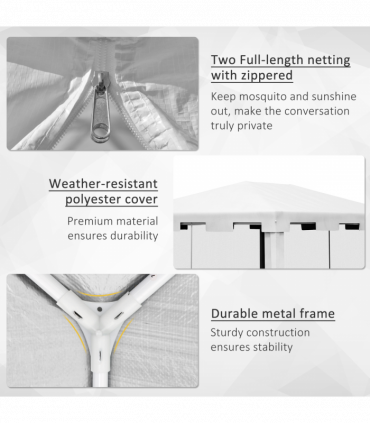 Outsunny 4 x 3m Party Tent Waterproof Garden Gazebo Canopy Wedding Cover Shade