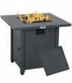 Outsunny 40,000 BTU Gas Firepit Table with Protective Cover, Grey