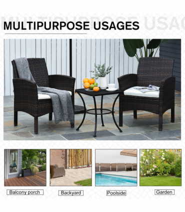 Outsunny 45cm Square Metal Outdoor Patio Bistro Table Coffee Desk Black