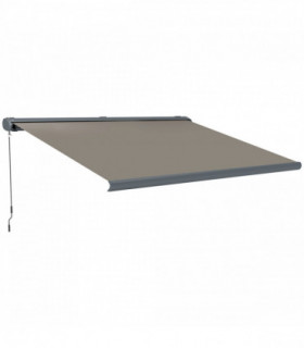Outsunny 4x3(m) Full Cassette Electric Awning, Aluminium Frame, Light Grey