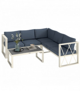 Outsunny 5 Seater Sectional Outdoor Sofa Set with Loveseats for Garden Grey