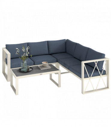 Outsunny 5 Seater Sectional Outdoor Sofa Set with Loveseats for Garden Grey