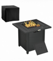 Outsunny 50,000 BTU Gas Firepit Table with Protective Cover, Spark Guard