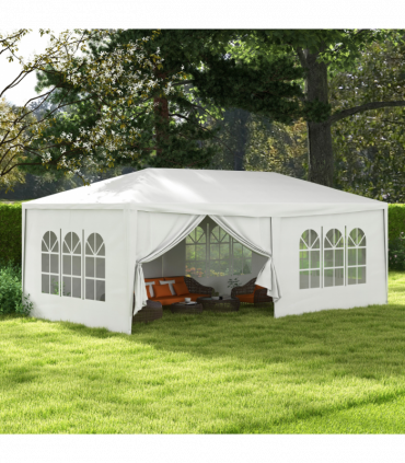 Outsunny 6 x 3(m) Outdoor Gazebo Canopy Party Tent with 6 Removable Side Walls