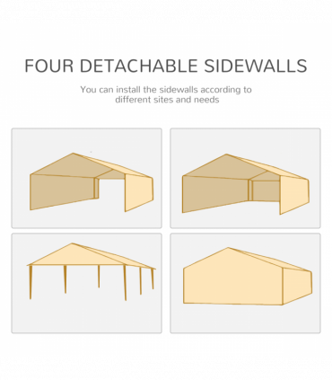 Outsunny 6 x 3(m) Outdoor Gazebo Canopy Party Tent with 6 Removable Side Walls