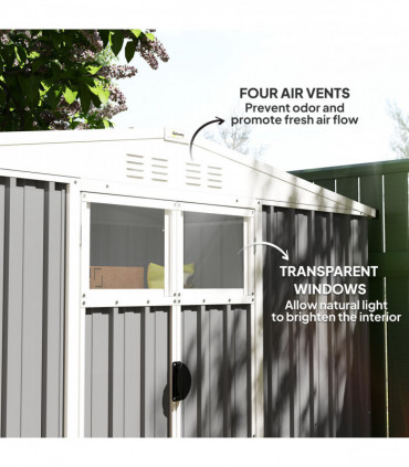 Outsunny 8 x 4 ft Garden Storage Shed, Outdoor Metal Shed, Light Grey