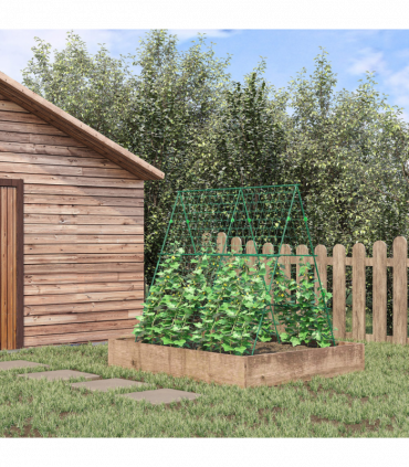 Outsunny A-Frame Trellis Plant Support for Vegetables, Flowers, Fruit