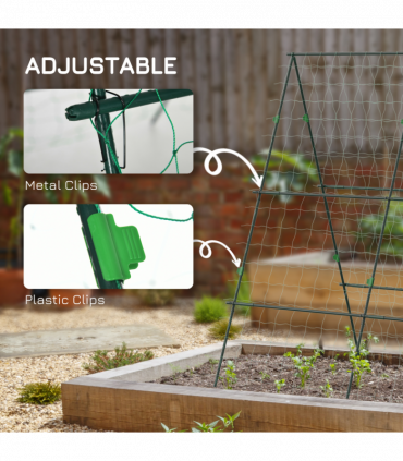 Outsunny A-Frame Trellis Plant Support for Vegetables, Flowers, Fruit