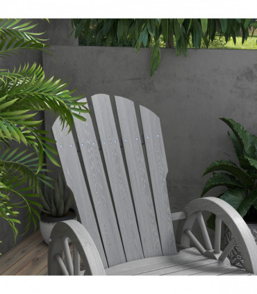 Outsunny Adirondack Rocking Chair Porch Poolside Garden Lounging Grey