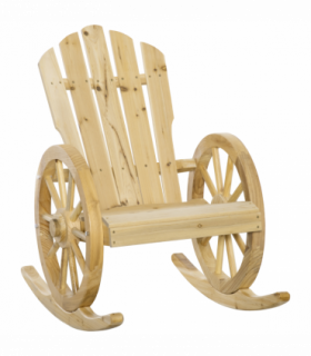 Outsunny Adirondack Rocking Chair Porch Poolside Garden Lounging Natural