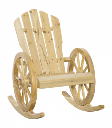Outsunny Adirondack Rocking Chair Porch Poolside Garden Lounging Natural
