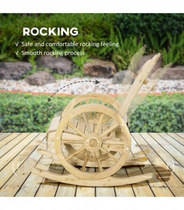 Outsunny Adirondack Rocking Chair Porch Poolside Garden Lounging Natural