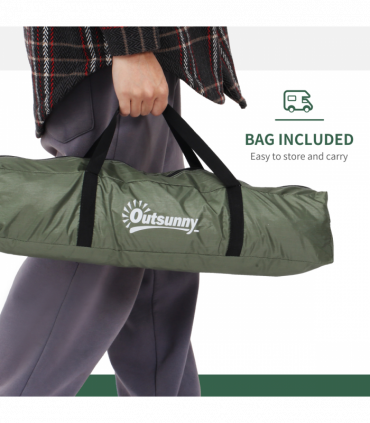 Outsunny Camping Tent for 2 Person Dome Tent w/ Storage Pocket Dark Green