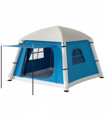 Outsunny Inflatable Camping Tent, 2 Man Tent, Light Blue