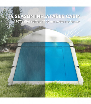 Outsunny Inflatable Camping Tent, 2 Man Tent, Light Blue
