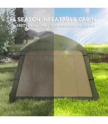 Outsunny Inflatable Camping Tent, Easy Setup 2 Man Tent, Brown