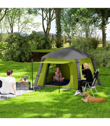 Outsunny Inflatable Camping Tent, Easy Setup 2 Man Tent, Green