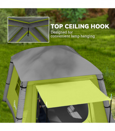 Outsunny Inflatable Camping Tent, Easy Setup 2 Man Tent, Green
