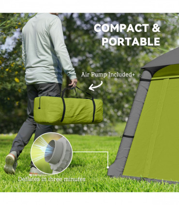 Outsunny Inflatable Camping Tent, Easy Setup 2 Man Tent, Green