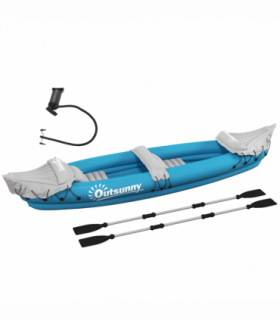 Outsunny Inflatable Kayak Two-Person Inflatable Boat w/ Air Pump, Blue