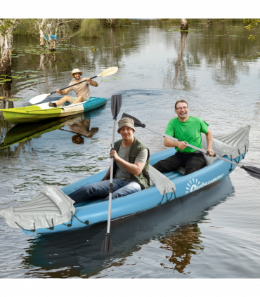 Outsunny Inflatable Kayak Two-Person Inflatable Boat w/ Air Pump, Blue