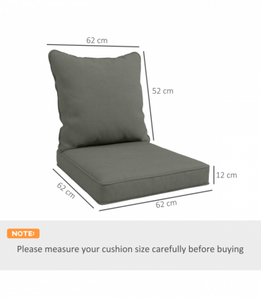 Outsunny One-piece Outdoor Back and Seat Cushion for Garden, Charcoal Grey