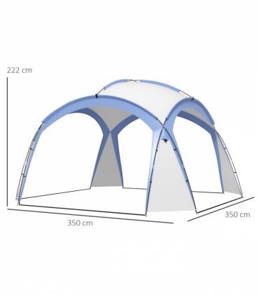 Outsunny Outdoor Gazebo Event Shelter Party Tent for Garden Light Blue
