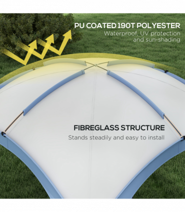 Outsunny Outdoor Gazebo Event Shelter Party Tent for Garden Light Blue