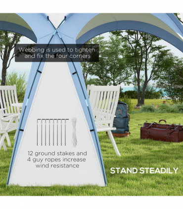 Outsunny Outdoor Gazebo Event Shelter Party Tent for Garden Light Blue