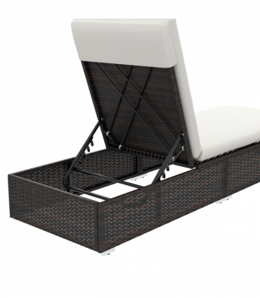 Outsunny Rattan Sun Loungers Set of 2, Recliner Chairs, Adjustable Back, Brown