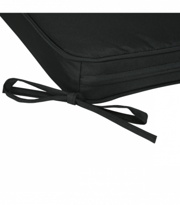 Outsunny Set of 6 Chair Cushion Seat Pads Dining Chair w/ Straps Outdoor Black