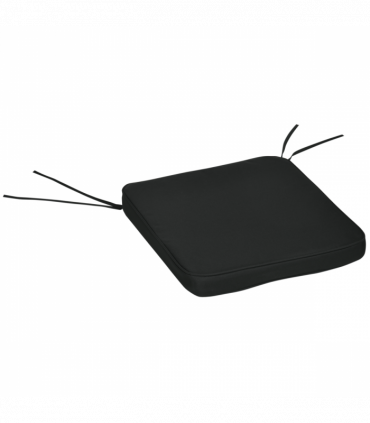 Outsunny Set of 6 Chair Cushion Seat Pads Dining Chair w/ Straps Outdoor Black