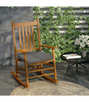 Outsunny Set of 6 Chair Cushion Seat Pads Dining Chair w/ Straps Outdoor Grey