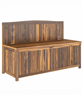 Outsunny Wood Storage Bench for Patio, Outdoor Garden Seating, Brown