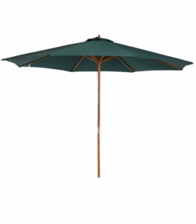 Outsunny Wooden Garden Parasol with Rope Pulley Mechanism and 8 Ribs Dark Green