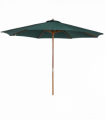 Outsunny Wooden Garden Parasol with Rope Pulley Mechanism and 8 Ribs Dark Green